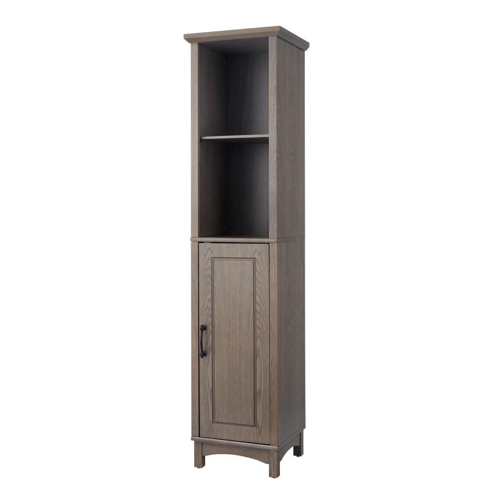 wohnli-moebel-suche-Freistehender-Waescheschrank-aus-MDF-mit-Regalen-braun Wohnli Möbelsuche - Freistehender Wäscheschrank aus MDF mit Regalen
