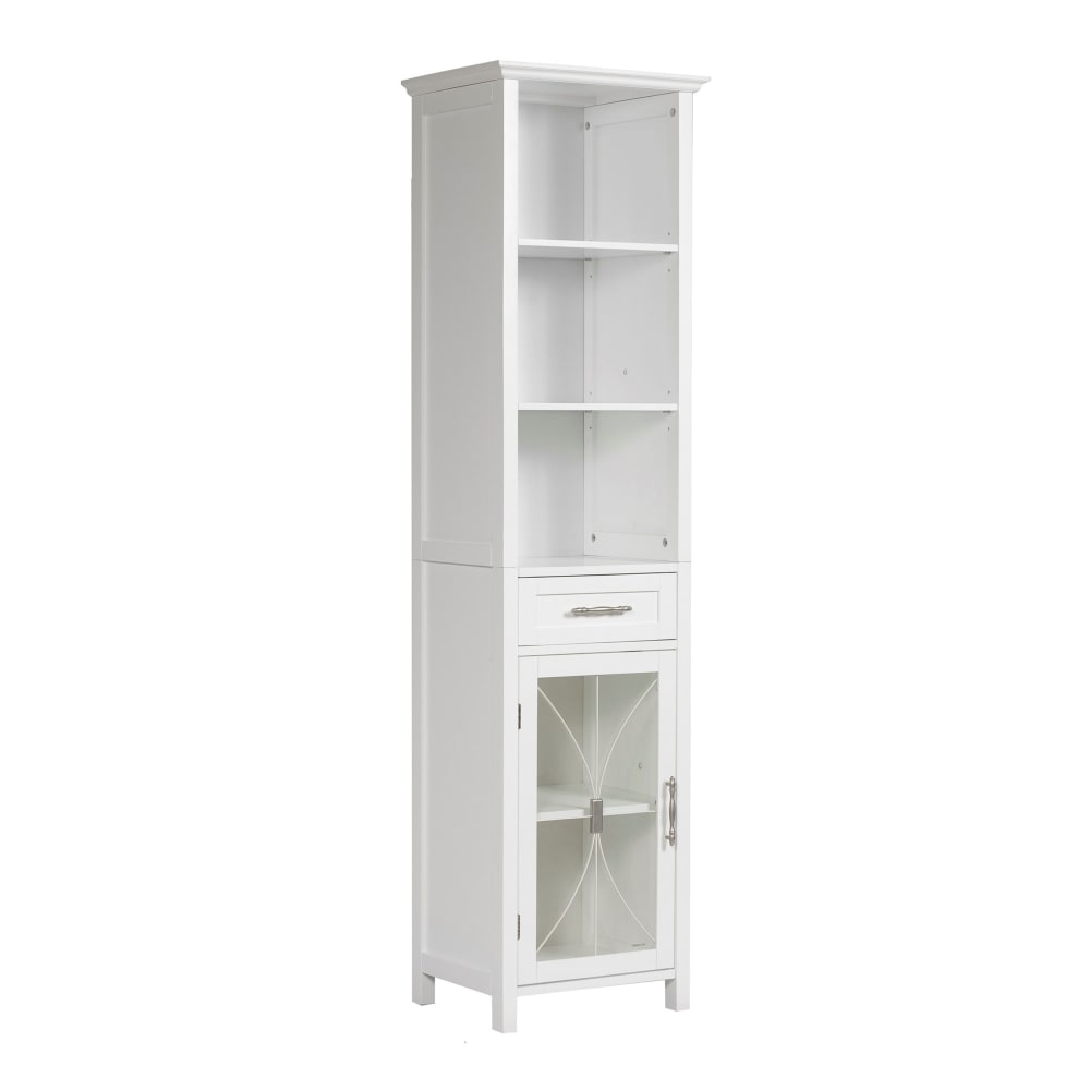 wohnli-moebel-suche-Freistehender-Waescheschrank-aus-MDF-mit-Schublade-weiss Wohnli Möbelsuche - Freistehender Wäscheschrank aus MDF mit Schublade