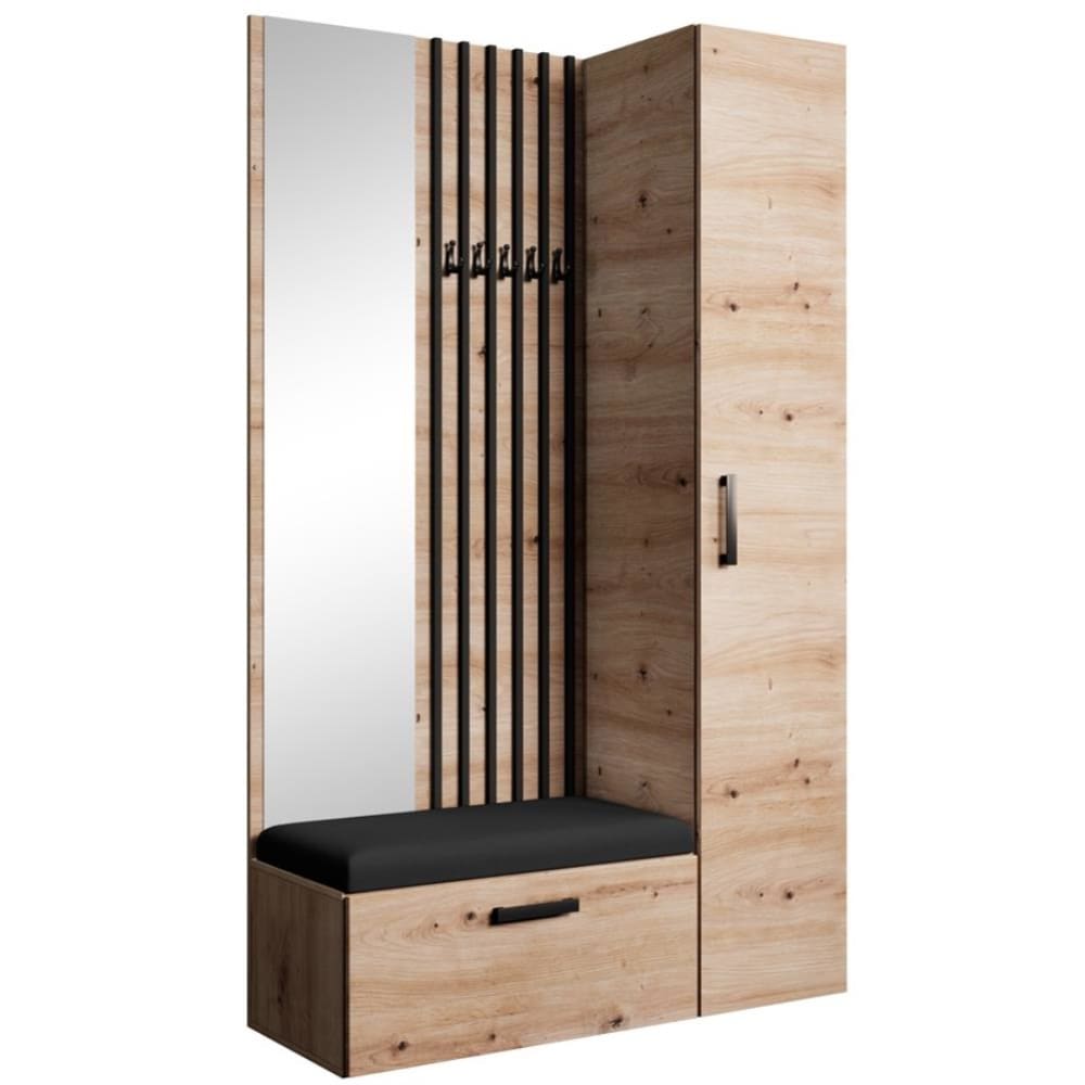 Wohnli Möbelsuche - Garderobe mit Lamellen und Hochschrank