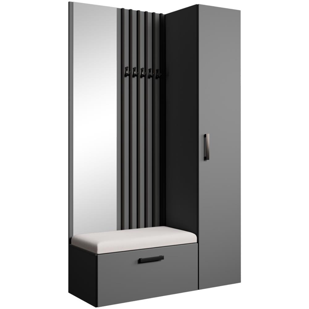 wohnli-moebel-suche-Garderobe-mit-Lamellen-und-Hochschrank-graphitbeige-121x203-cm Wohnli Möbelsuche - Garderobe mit Lamellen und Hochschrank