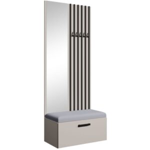 Wohnli Möbelsuche - Garderobe mit Lamellen und Spiegel