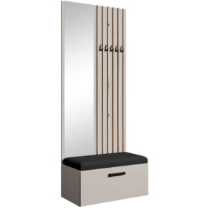 Wohnli Möbelsuche - Garderobe mit Lamellen und Spiegel