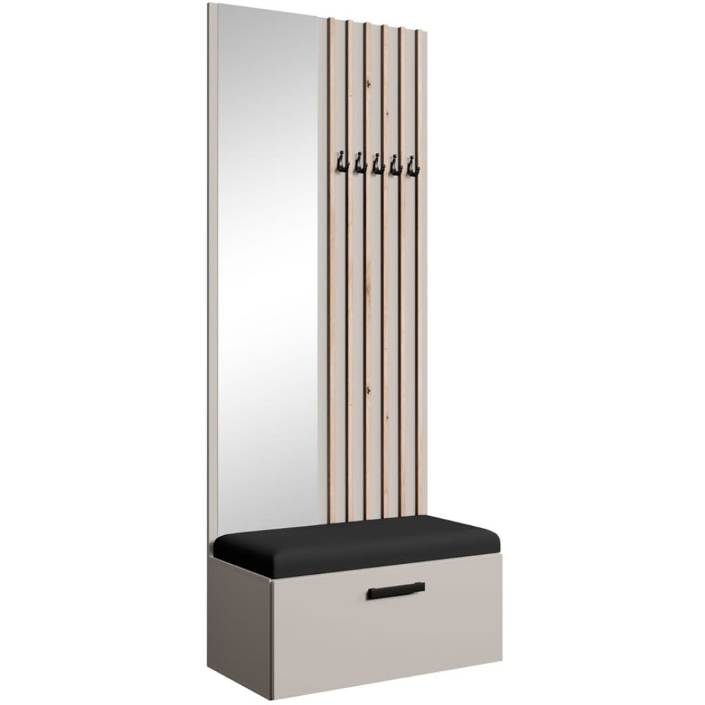 wohnli-moebel-suche-Garderobe-mit-Lamellen-und-Spiegel-KaschmirSchwarz Wohnli Möbelsuche - Garderobe mit Lamellen und Spiegel