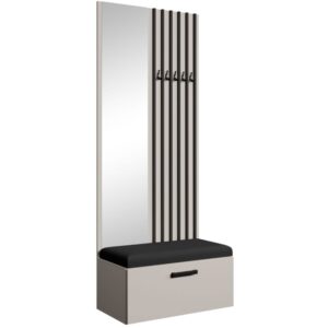 Wohnli Möbelsuche - Garderobe mit Lamellen und Spiegel