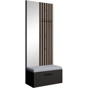 Wohnli Möbelsuche - Garderobe mit Lamellen und Spiegel