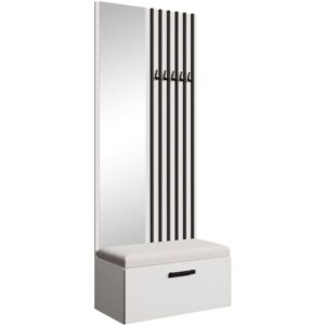 Wohnli Möbelsuche - Garderobe mit Lamellen und Spiegel