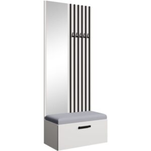 Wohnli Möbelsuche - Garderobe mit Lamellen und Spiegel