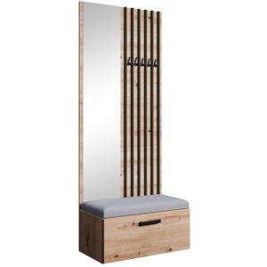 Wohnli Möbelsuche - Garderobe mit Lamellen und Spiegel