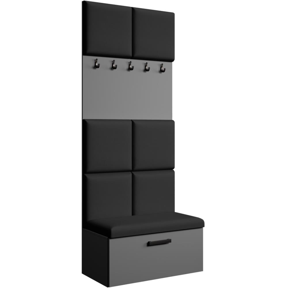 wohnli-moebel-suche-Garderobe-mit-gepolsterten-Paneelen-GraphitSchwarz Wohnli Möbelsuche - Garderobe mit gepolsterten Paneelen