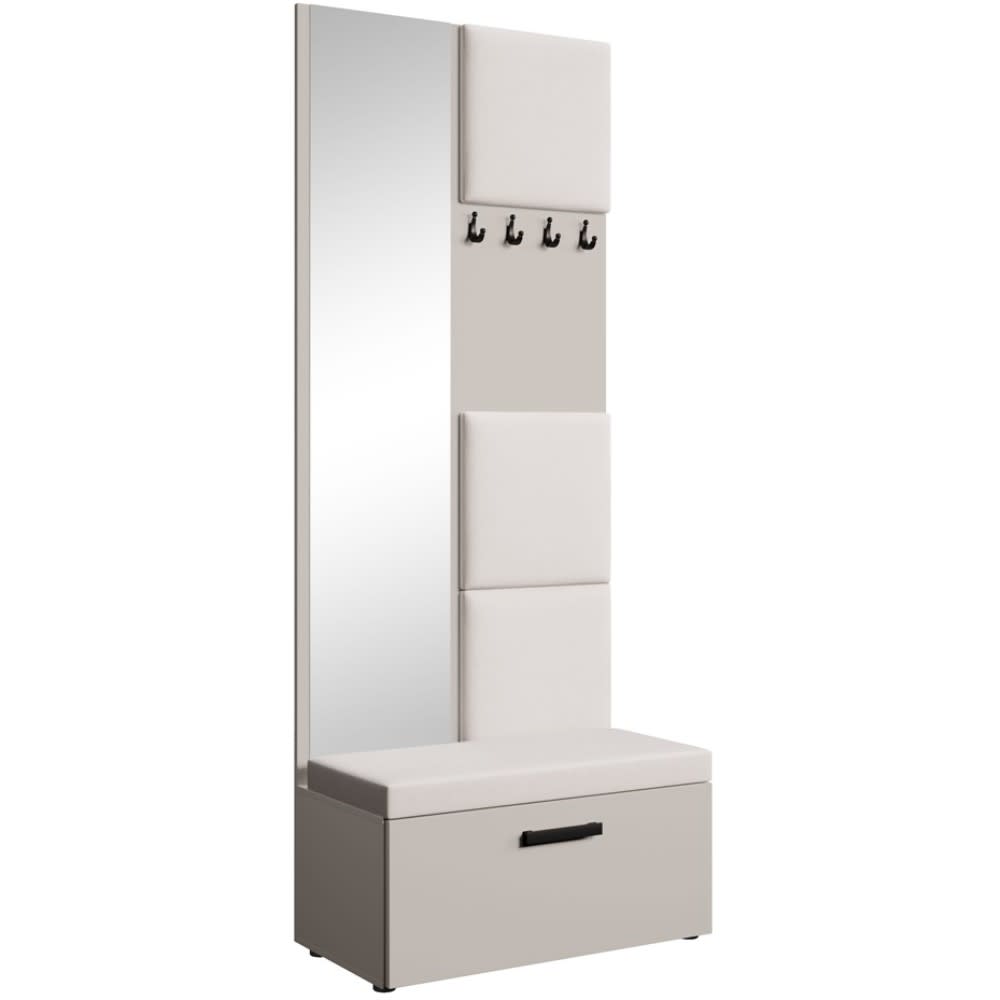 wohnli-moebel-suche-Garderobe-mit-gepolsterten-Paneelen-KaschmirBeige Wohnli Möbelsuche - Garderobe mit gepolsterten Paneelen
