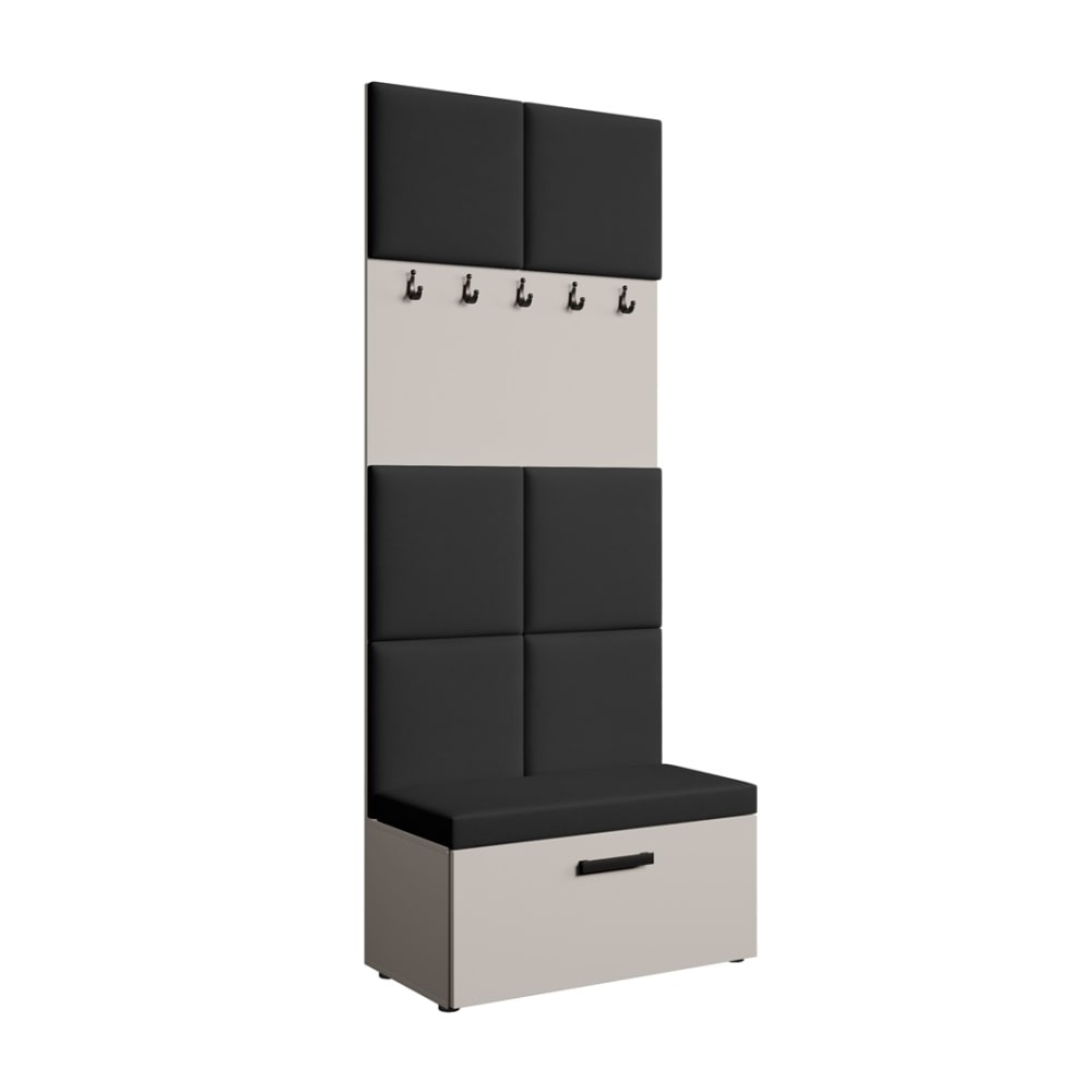 wohnli-moebel-suche-Garderobe-mit-gepolsterten-Paneelen-KaschmirSchwarz Wohnli Möbelsuche - Garderobe mit gepolsterten Paneelen