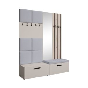 wohnli-moebel-suche-Garderobe-mit-gepolsterten-Paneelen-Spiegel-und-Lamellen-162x203-cm Wohnli Möbelsuche - Garderobe mit gepolsterten Paneelen