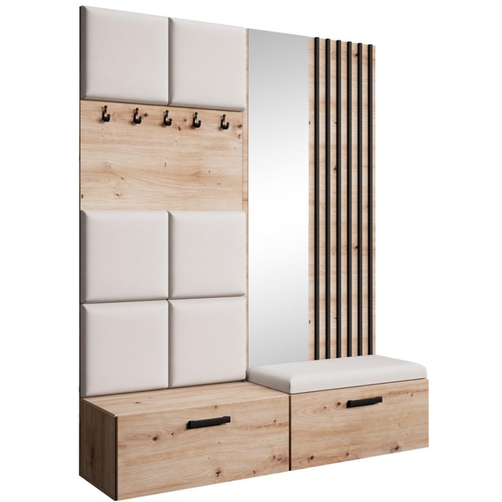 Wohnli Möbelsuche - Garderobe mit gepolsterten Paneelen