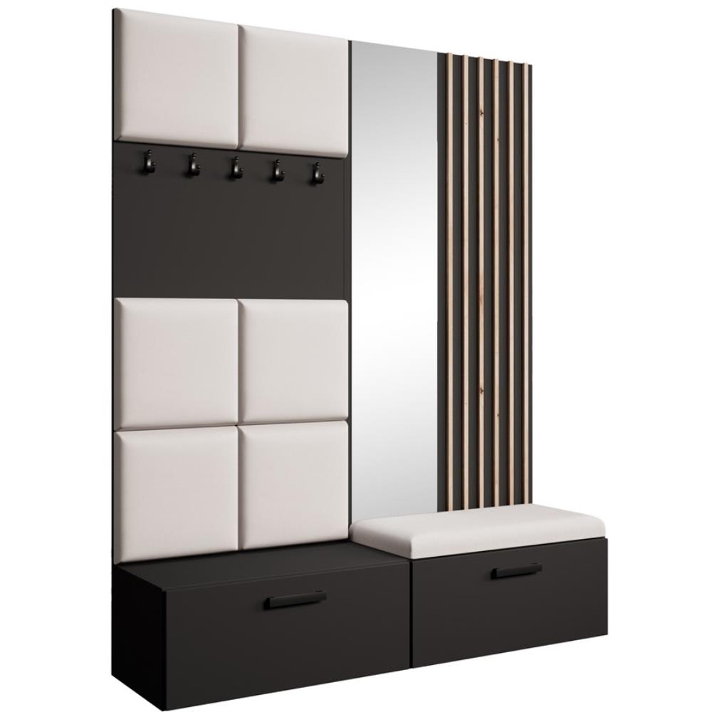 Wohnli Möbelsuche - Garderobe mit gepolsterten Paneelen