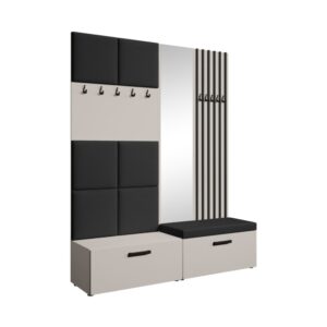 wohnli-moebel-suche-Garderobe-mit-gepolsterten-Paneelen-Spiegel-und-Lamellen-162x203-cm Wohnli Möbelsuche - Garderobe mit gepolsterten Paneelen