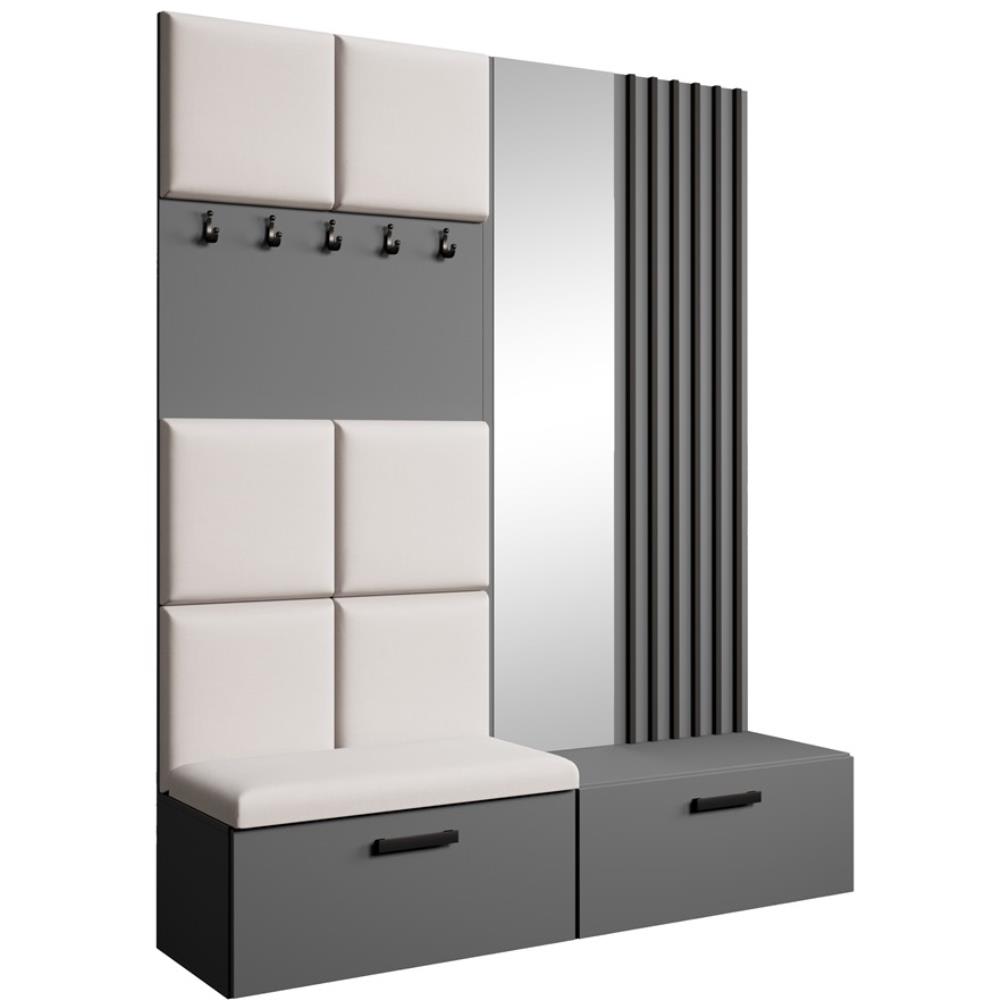 Wohnli Möbelsuche - Garderobe mit gepolsterten Paneelen