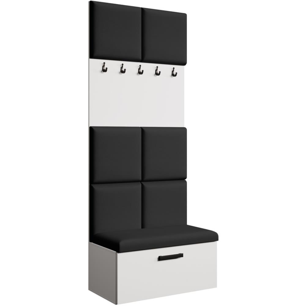 wohnli-moebel-suche-Garderobe-mit-gepolsterten-Paneelen-WeissWeiss Wohnli Möbelsuche - Garderobe mit gepolsterten Paneelen