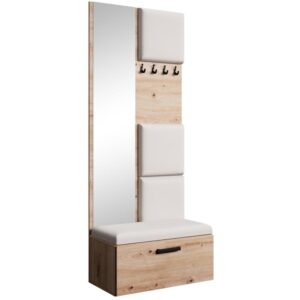 wohnli-moebel-suche-Garderobe-mit-gepolsterten-Paneelen-eiche-ArtisanBeige Wohnli Möbelsuche - Garderobe mit gepolsterten Paneelen