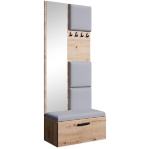wohnli-moebel-suche-Garderobe-mit-gepolsterten-Paneelen-eiche-ArtisanGrau Wohnli Möbelsuche - Garderobe mit gepolsterten Paneelen