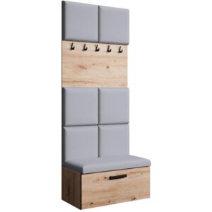 wohnli-moebel-suche-Garderobe-mit-gepolsterten-Paneelen-eiche-ArtisanGrau Wohnli Möbelsuche - Garderobe mit gepolsterten Paneelen