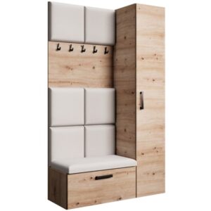 wohnli-moebel-suche-Garderobe-mit-gepolsterten-Paneelen-eiche-Artisanbeige-121x203-cm Wohnli Möbelsuche - Garderobe mit gepolsterten Paneelen