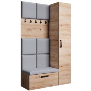 wohnli-moebel-suche-Garderobe-mit-gepolsterten-Paneelen-eiche-Artisangrau-121x203-cm Wohnli Möbelsuche - Garderobe mit gepolsterten Paneelen