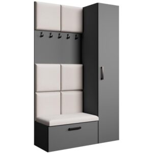 wohnli-moebel-suche-Garderobe-mit-gepolsterten-Paneelen-graphitbeige-121x203-cm Wohnli Möbelsuche - Garderobe mit gepolsterten Paneelen