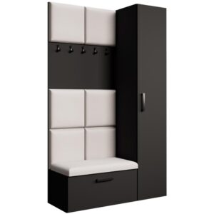 wohnli-moebel-suche-Garderobe-mit-gepolsterten-Paneelen-schwarzbeige-121x203-cm Wohnli Möbelsuche - Garderobe mit gepolsterten Paneelen