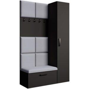 wohnli-moebel-suche-Garderobe-mit-gepolsterten-Paneelen-schwarzgrau-121x203-cm Wohnli Möbelsuche - Garderobe mit gepolsterten Paneelen