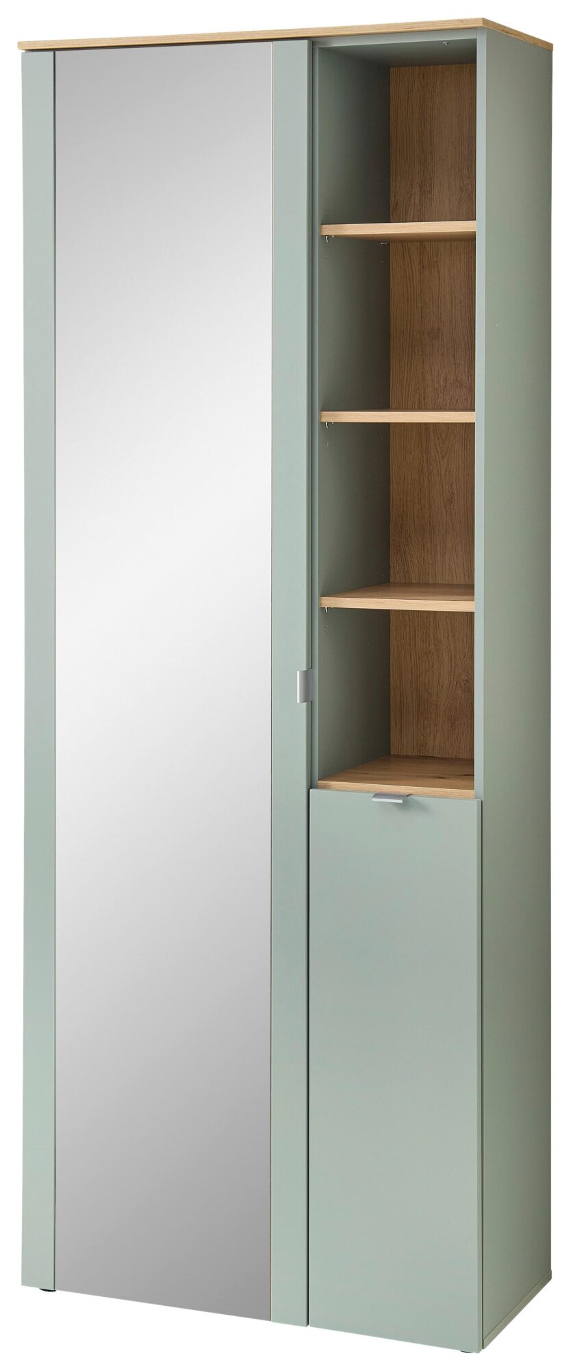 wohnli-moebel-suche-Garderobenschrank-Bari-in-GruenEiche-Artisan Wohnli Möbelsuche - Garderobenschrank Bari in Grün/Eiche Artisan