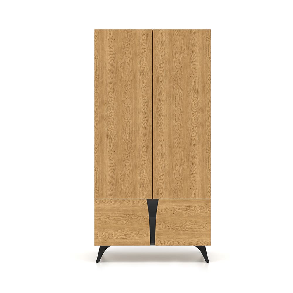 wohnli-moebel-suche-Garderobenschrank-mit-4-Tueren-Eiche-Schwarz-95x53x190cm Wohnli Möbelsuche - Garderobenschrank mit 4 Türen