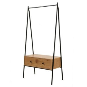 wohnli-moebel-suche-Garderobenstaender-mit-1-Schublade-in-Eiche-Dekor-H170cm Wohnli Möbelsuche - Garderobenständer mit 1 Schublade in Eiche-Dekor H170cm