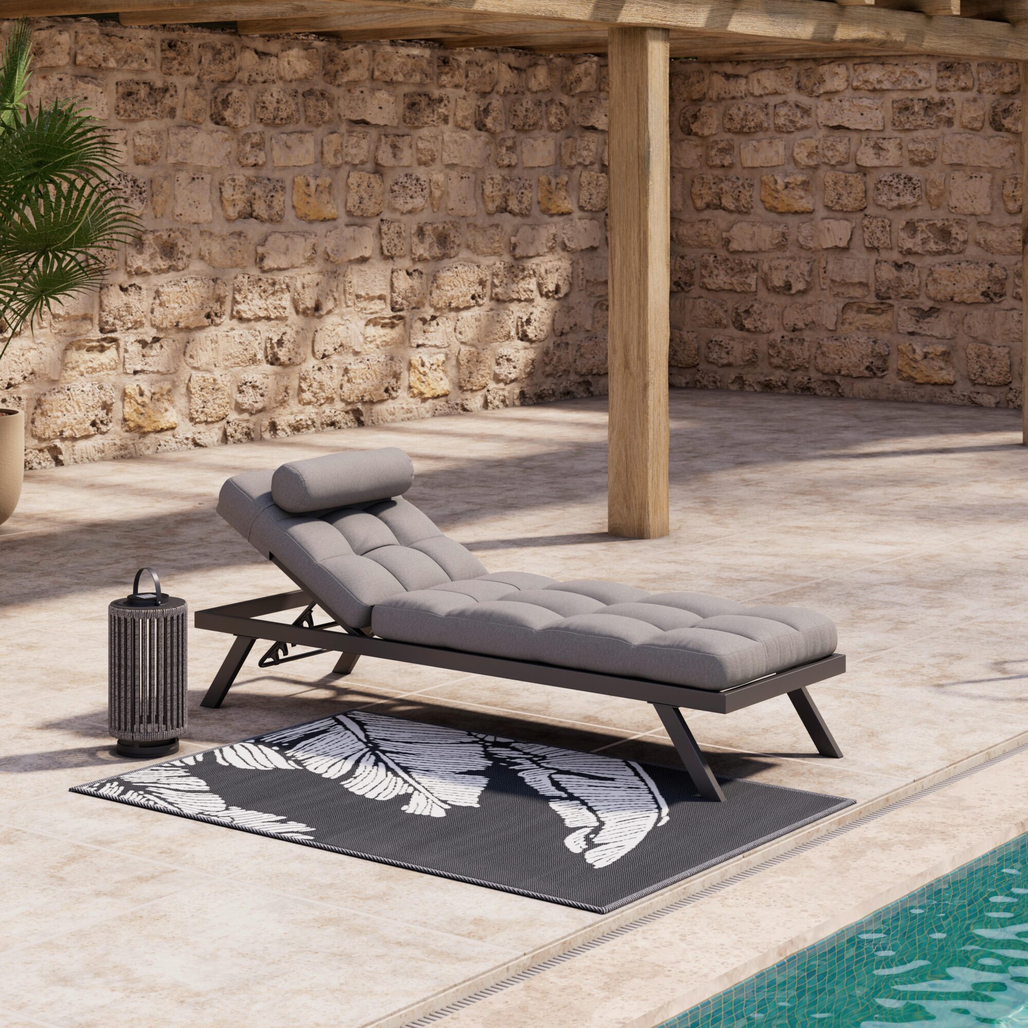 wohnli-moebel-suche-Gartenliege-Avola-Grau-OutdoorstoffMetall Wohnli Möbelsuche - Gartenliege Avola Grau Outdoorstoff/Metall