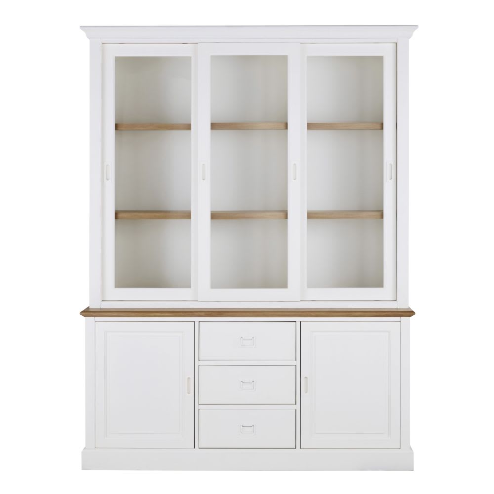 wohnli-moebel-suche-Geschirrschrank-aus-Paulownienholz-mit-3-Tueren-weiss Wohnli Möbelsuche - Geschirrschrank aus Paulownienholz mit 3 Türen