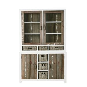 Wohnli Möbelsuche - Geschirrschrank aus massivem recyceltem Holz 140 cm