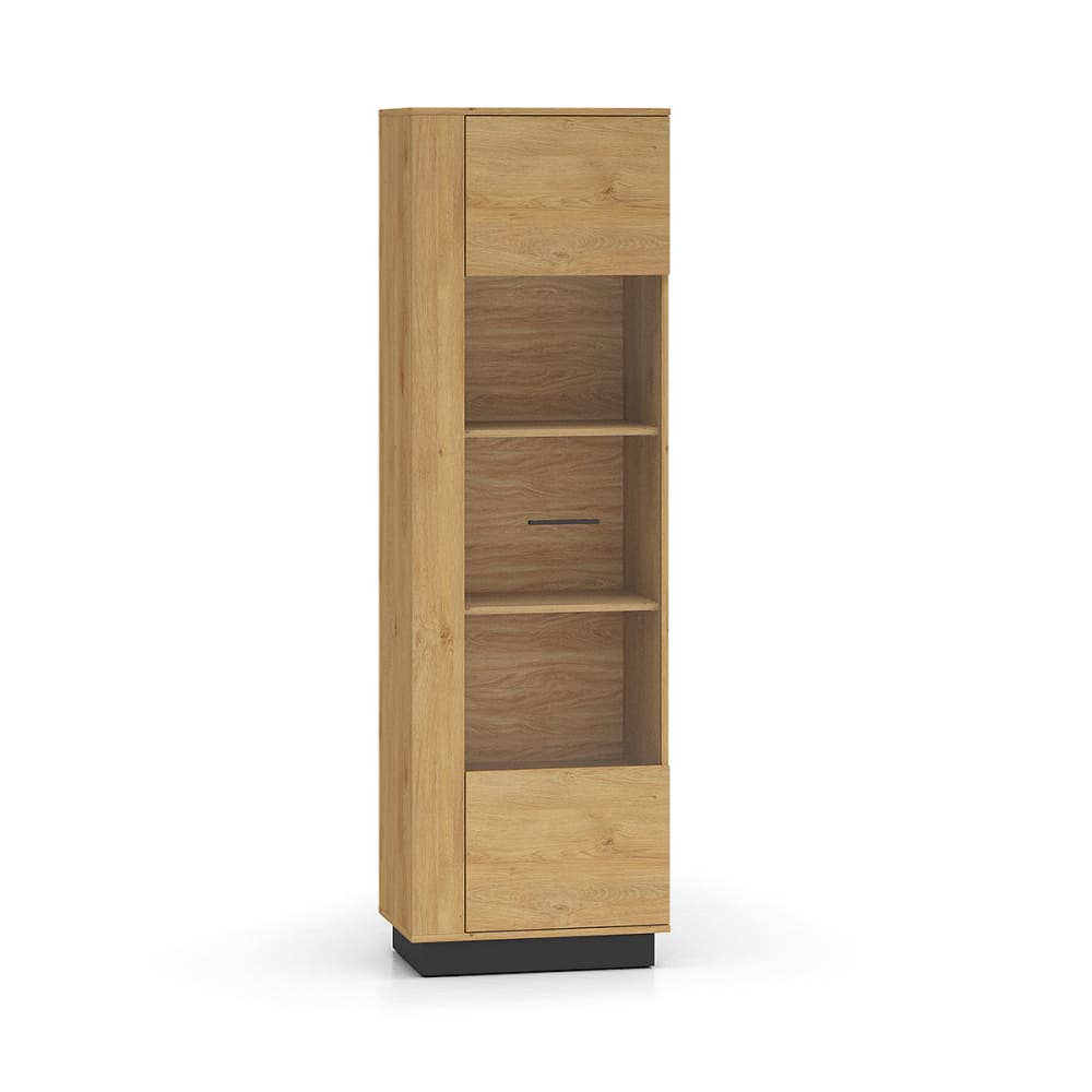 wohnli-moebel-suche-Geschirrschrank-mit-1-Tuer-Holzoptik-und-Schwarz-196cm Wohnli Möbelsuche - Geschirrschrank mit 1 Tür