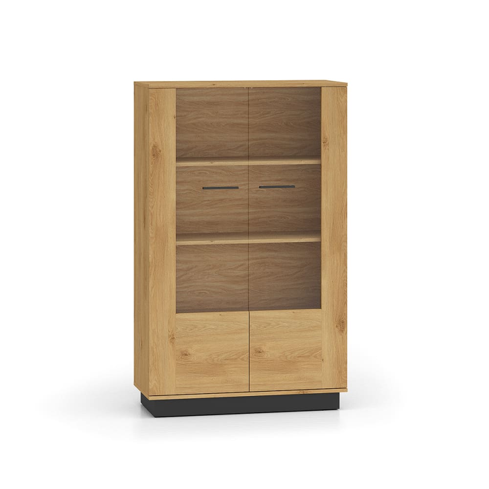 wohnli-moebel-suche-Geschirrschrank-mit-2-Tueren-Holzoptik-und-Schwarz-149cm Wohnli Möbelsuche - Geschirrschrank mit 2 Türen