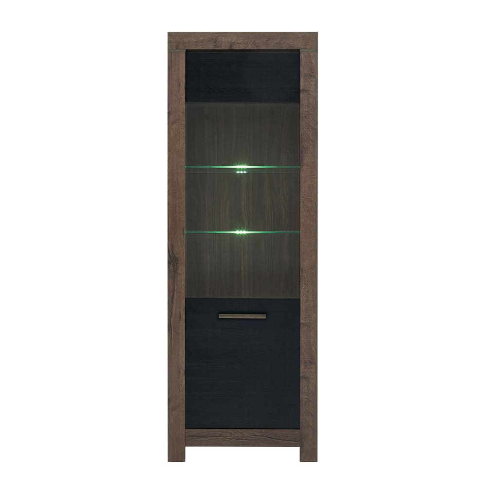 wohnli-moebel-suche-Geschirrschrank-mit-2-Tueren-Holzoptik-und-Schwarz-196cm Wohnli Möbelsuche - Geschirrschrank mit 2 Türen