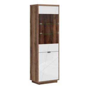 wohnli-moebel-suche-Geschirrschrank-mit-2-Tueren-Weiss-und-Holzoptik-201cm Wohnli Möbelsuche - Geschirrschrank mit 2 Türen