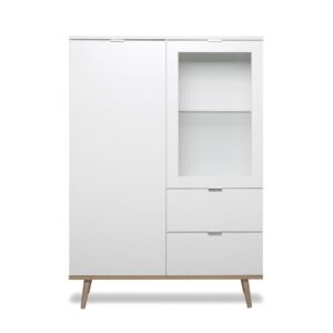 wohnli-moebel-suche-Geschirrschrank-mit-2-Tueren-und-2-Schubladen-H140-cm-Weiss Wohnli Möbelsuche - Geschirrschrank mit 2 Türen und 2 Schubladen H140 cm - Weiß