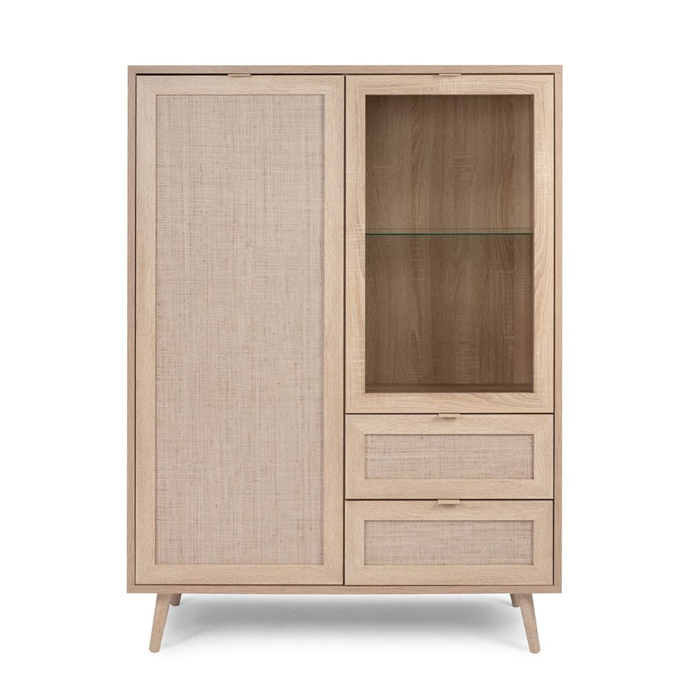wohnli-moebel-suche-Geschirrschrank-mit-2-Tueren-und-2-Schubladen-L1015-cm-Rattan-Druck Wohnli Möbelsuche - Geschirrschrank mit 2 Türen und 2 Schubladen L101