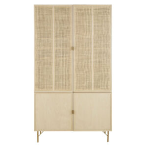 Wohnli Möbelsuche - Geschirrschrank mit 4 Türen aus Rattan