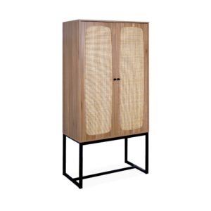 wohnli-moebel-suche-Geschirrschrank-mit-Rohrgeflecht-und-Holzdekor-2-Tueren-165-cm Wohnli Möbelsuche - Geschirrschrank mit Rohrgeflecht und Holzdekor 2 Türen 165 cm