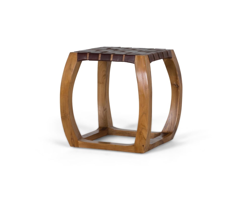 Wohnli Möbelsuche - Handgefertigter Hocker aus massivem Mindi-Holz