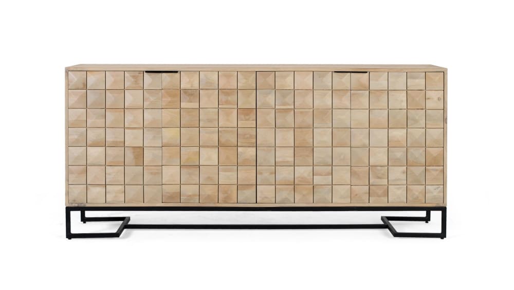 Wohnli Möbelsuche - Handgeschnitztes und handgefertigtes Sideboard aus Mangoholz 180 cm