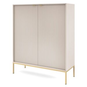 wohnli-moebel-suche-Highboard-2-tuerig-Greige-mit-goldfarbenem-Gestell-104-cm Wohnli Möbelsuche - Highboard 2-türig