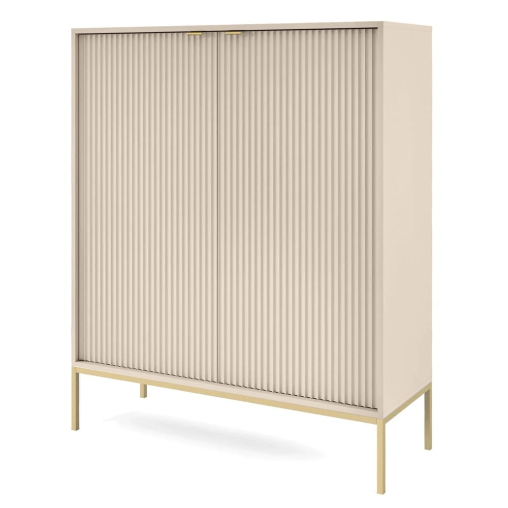 wohnli-moebel-suche-Highboard-2-tuerig-beige-mit-goldfarbenem-Gestell-104-cm Wohnli Möbelsuche - Highboard 2-türig