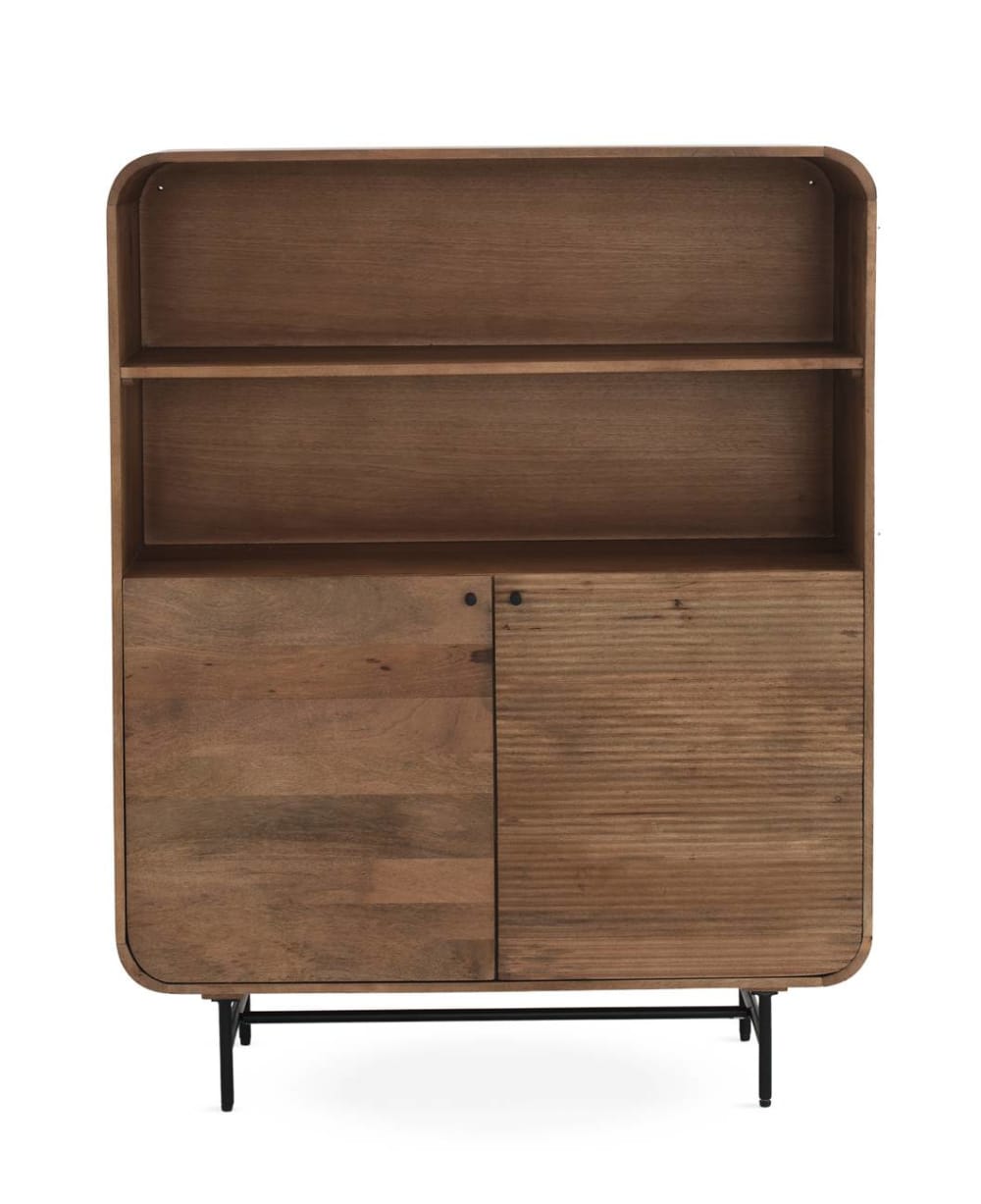 Wohnli Möbelsuche - Highboard  aus massivem Mangoholz mit 2 Türen