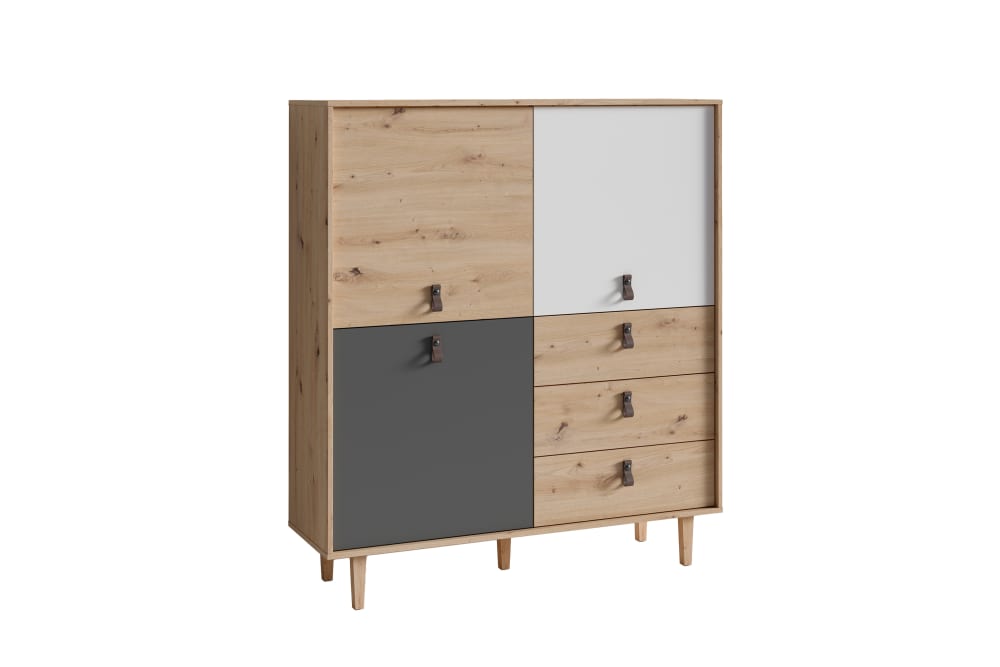 wohnli-moebel-suche-Highboard-mit-3-Tuer-und-3-Schubkaesten-B-120-H-135-cm-hellbraun Wohnli Möbelsuche - Highboard mit 3 Tür und 3 Schubkästen