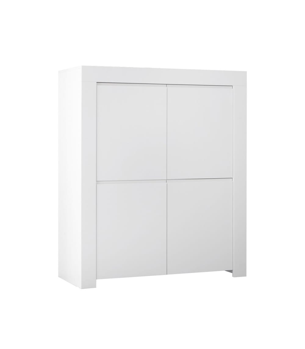 wohnli-moebel-suche-Highboard-mit-4-Tueren-H140-cm-Weiss Wohnli Möbelsuche - Highboard mit 4 Türen H140 cm - Weiß